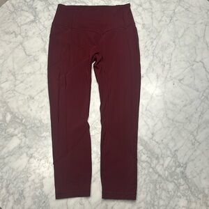 Lululemon leggings with pockets, shorter in length